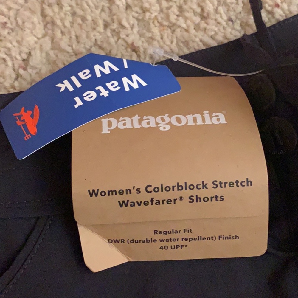 NWT Patagonia board short in black size 4 upf 40